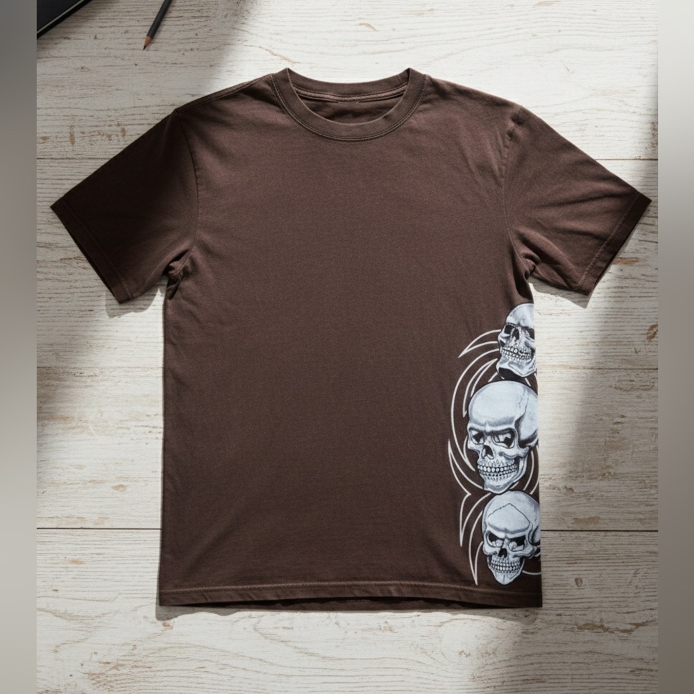 PRIMAL INK TATTOO CO. Men’s Skull Graphic Casual Streetwear Short Sleeve Tee